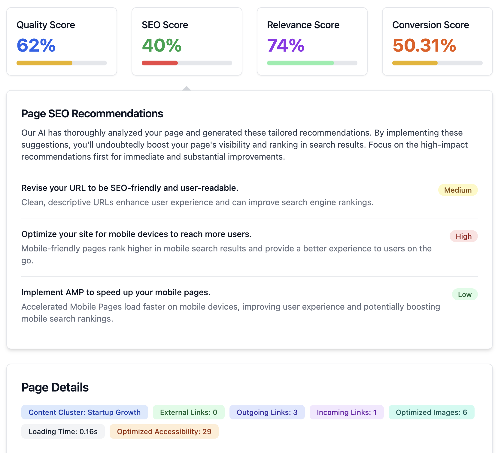 SEOJuice meta tag and alt text optimization view